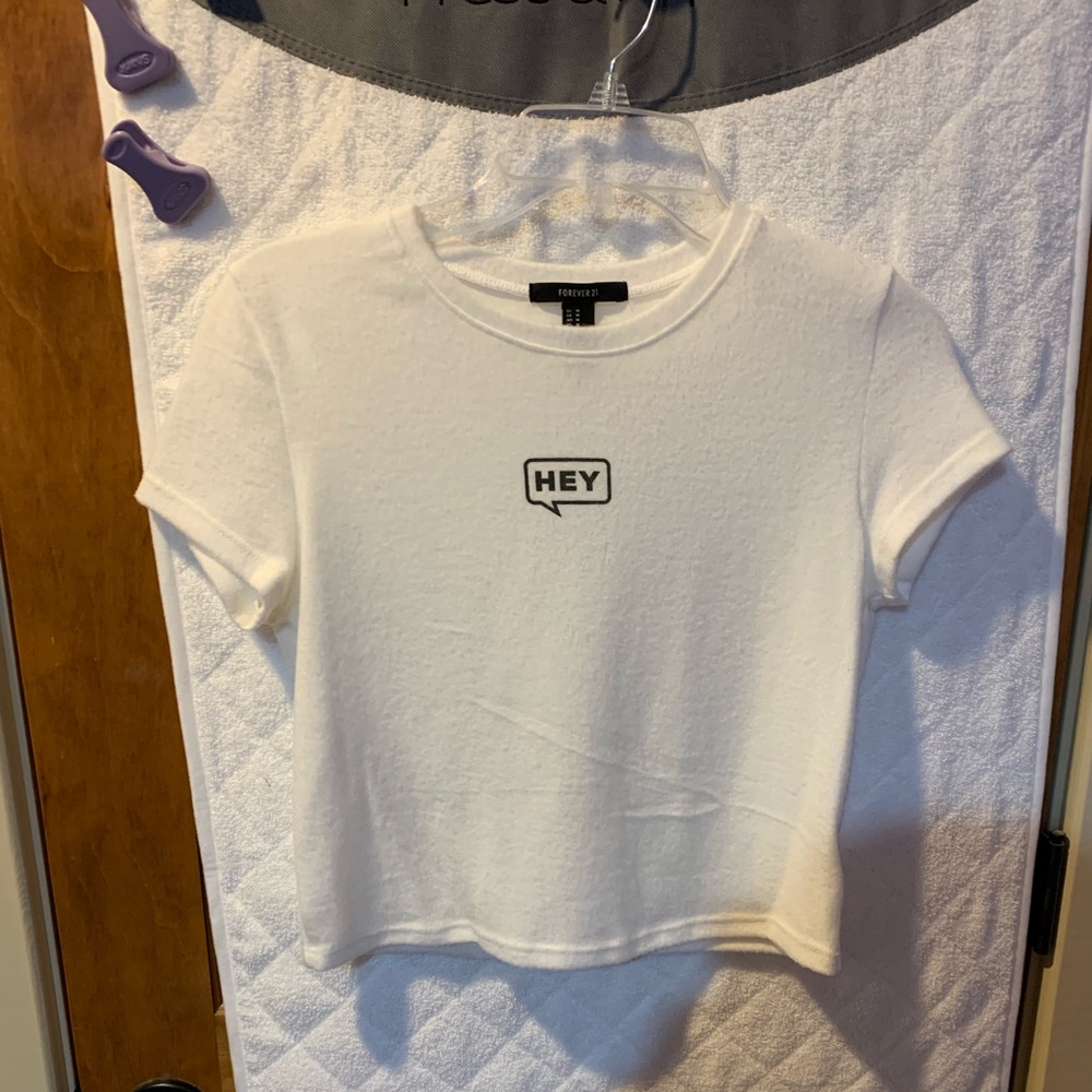 White soft crop top
